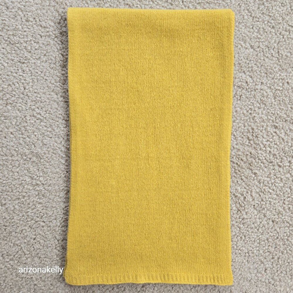 NWOT Portolano Cashmere Scarf Yellow Mustard - Picture 8 of 9